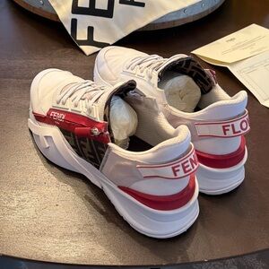 Fendi Men's Sneakers in White and Red